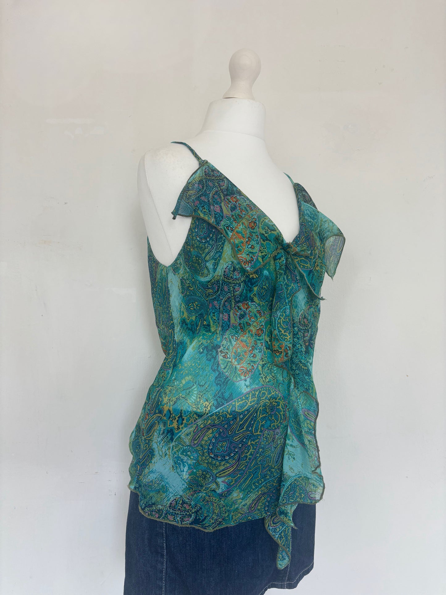 Blue Ruffle Cami