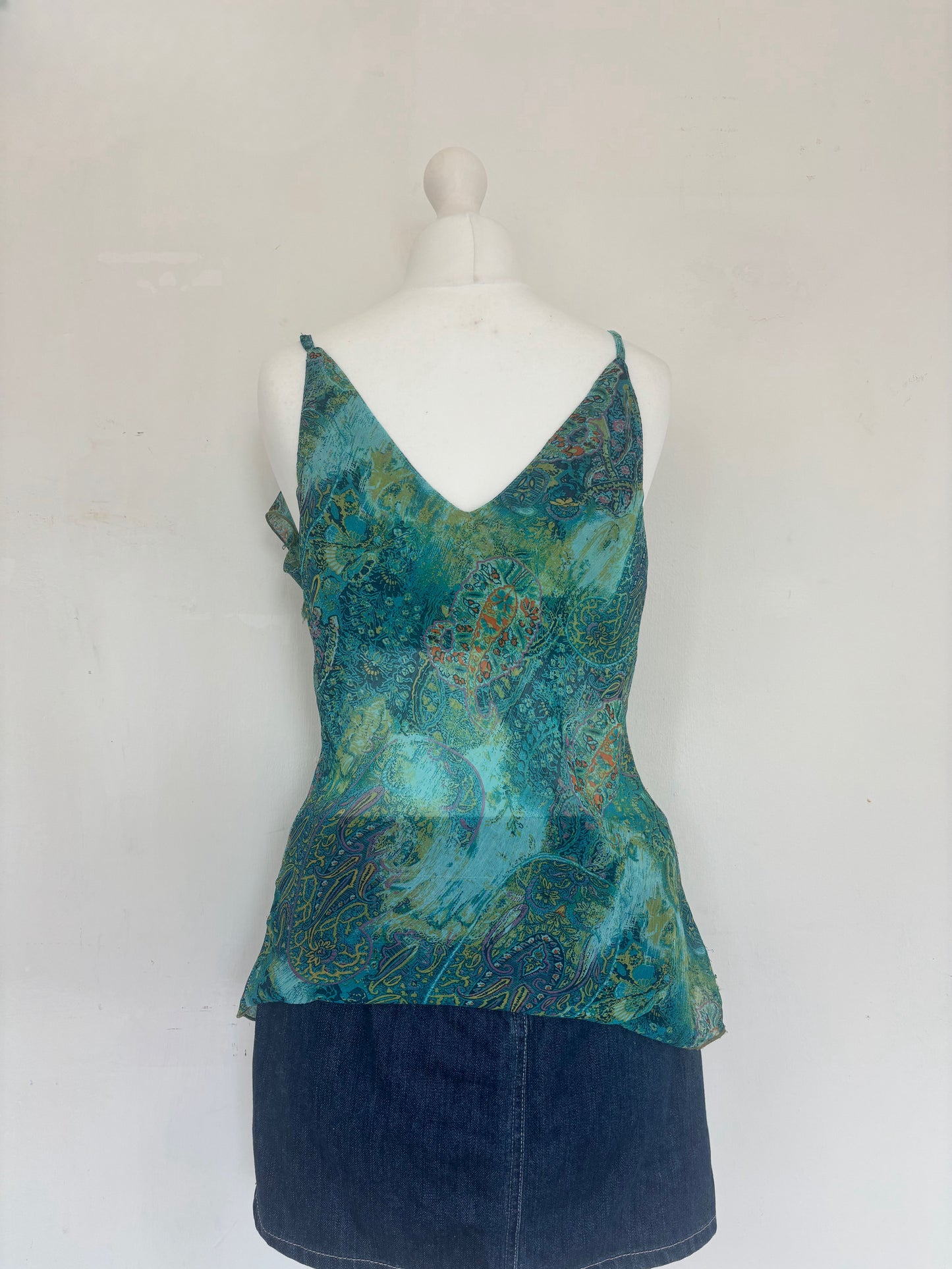 Blue Ruffle Cami