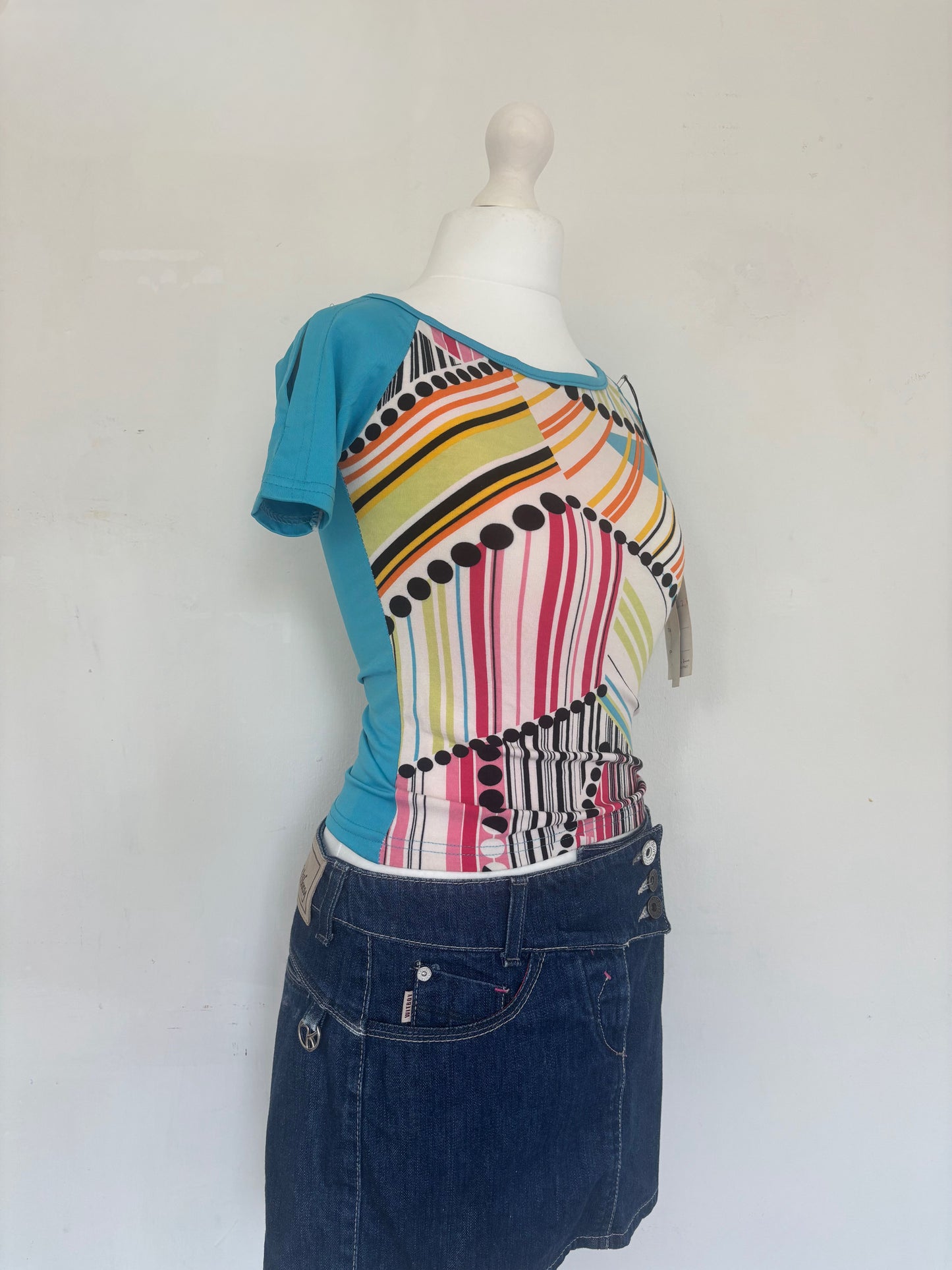 Colourful Blue Baby Tee