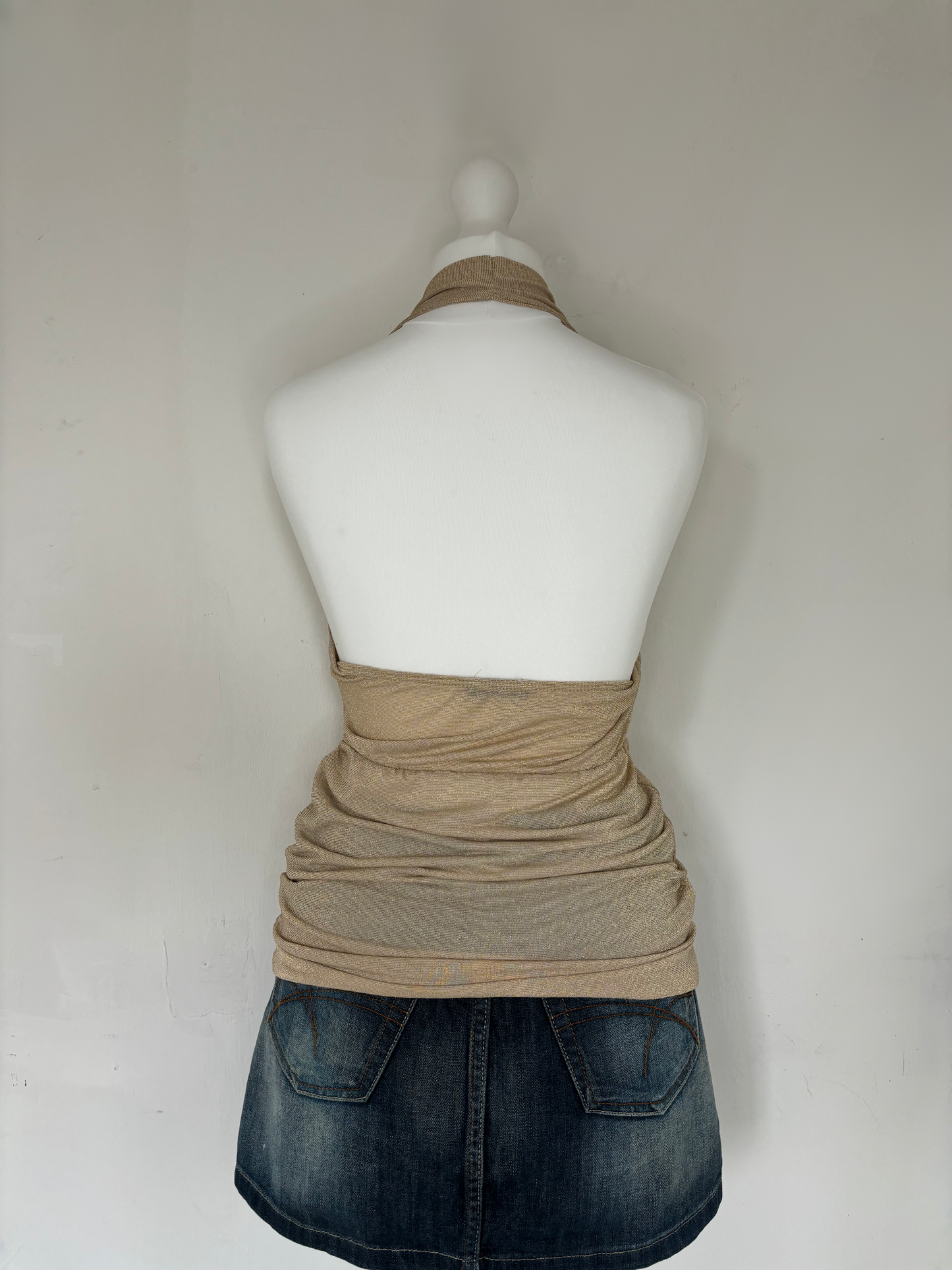 Gold Glittery Halter Neck