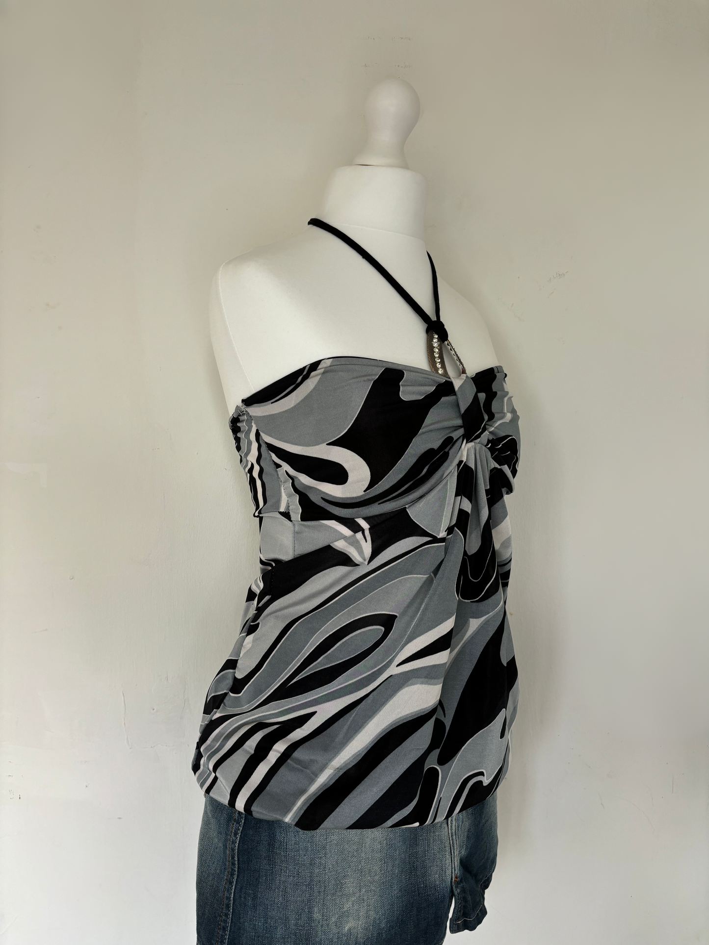 Grey & Black Halter Neck