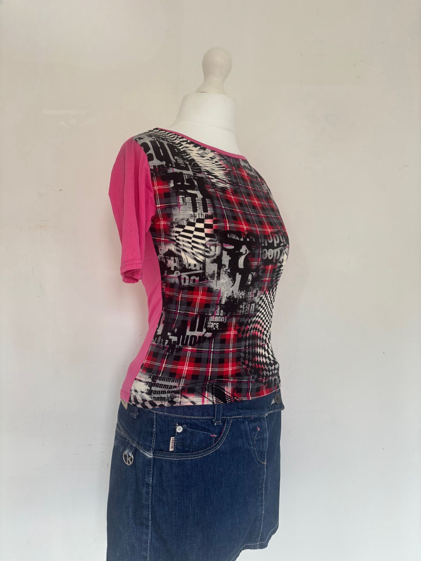 Pink & Black Baby Tee