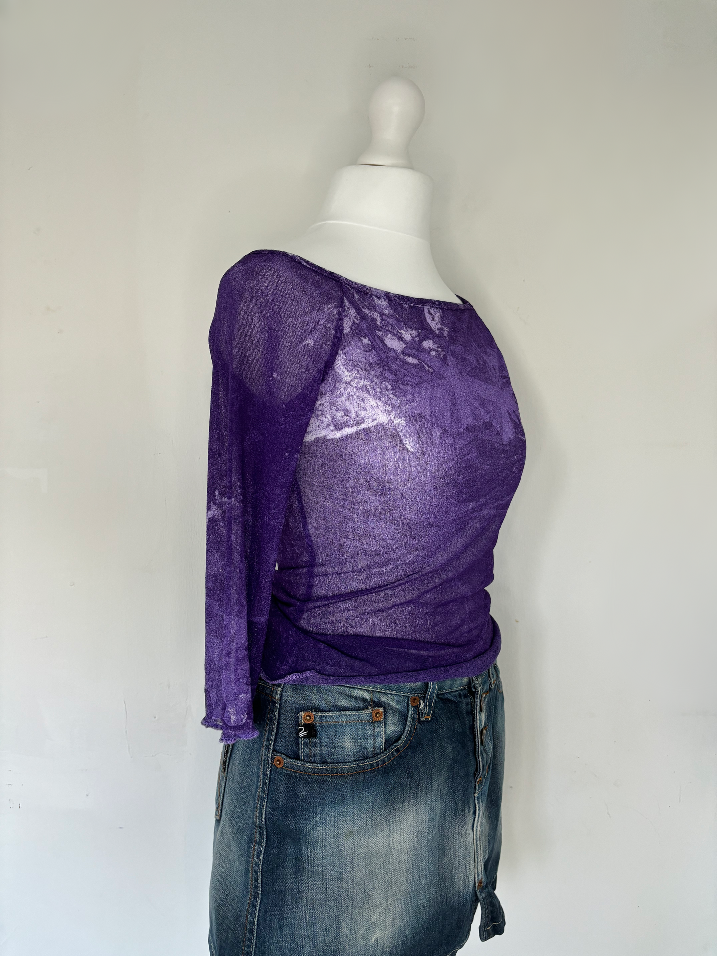 Purple Mesh Long Sleeve