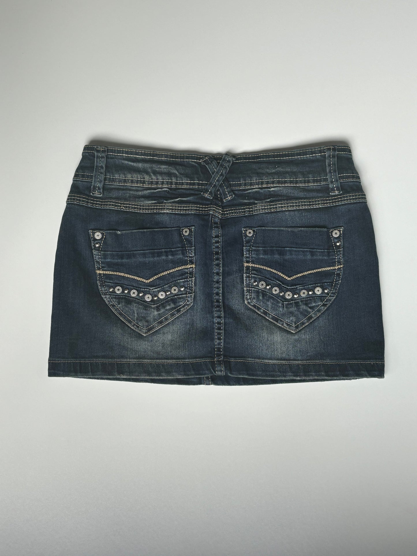 Studded Denim Mini Skirt