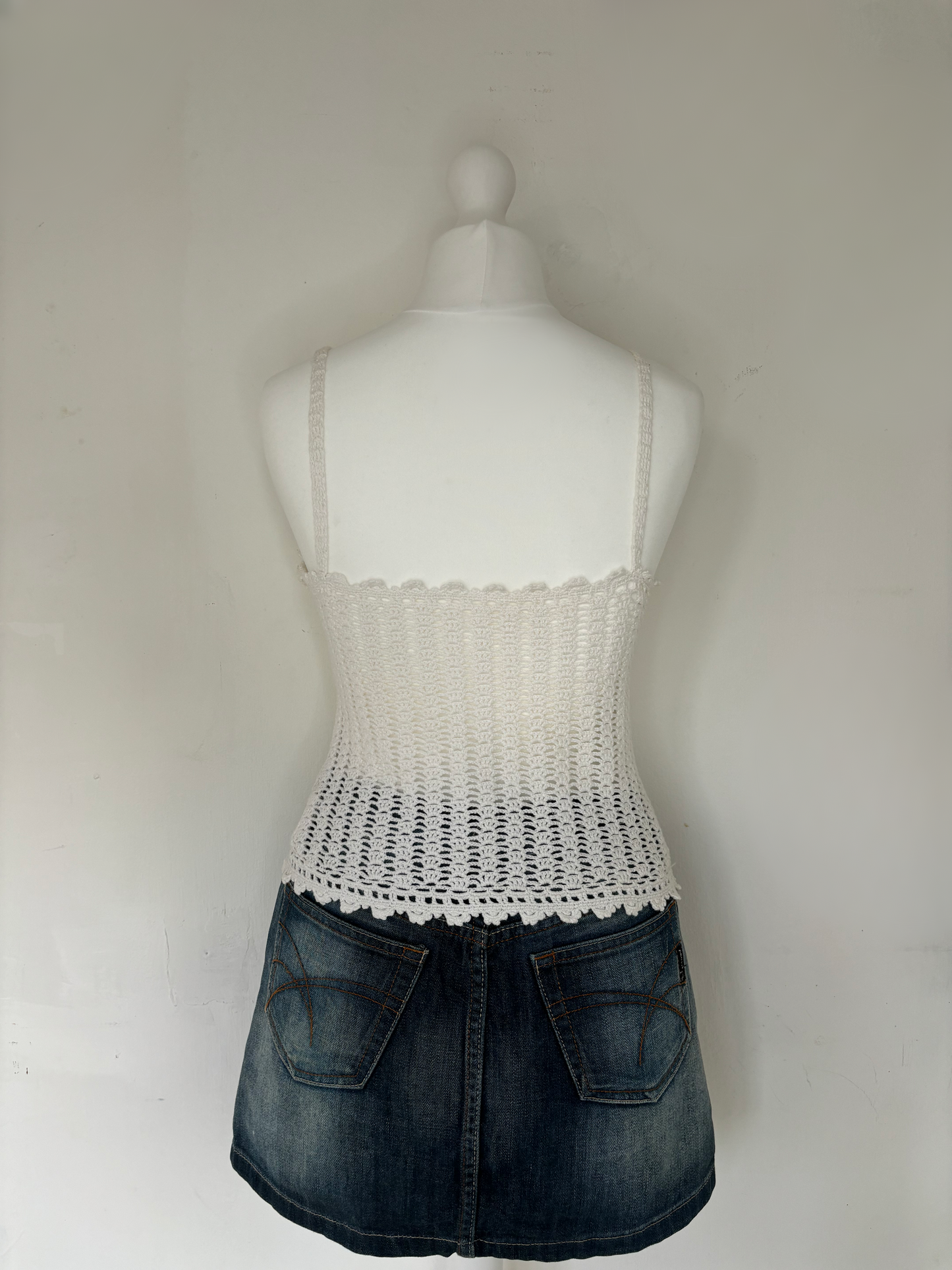 White Crochet Cami