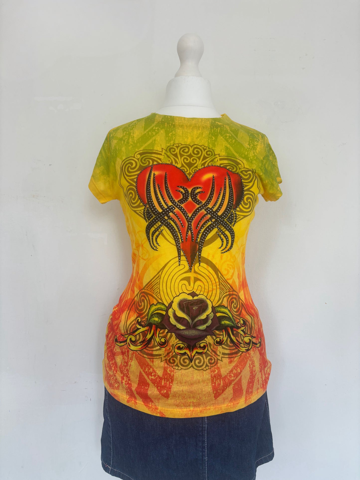 Yellow Love Heart Baby Tee