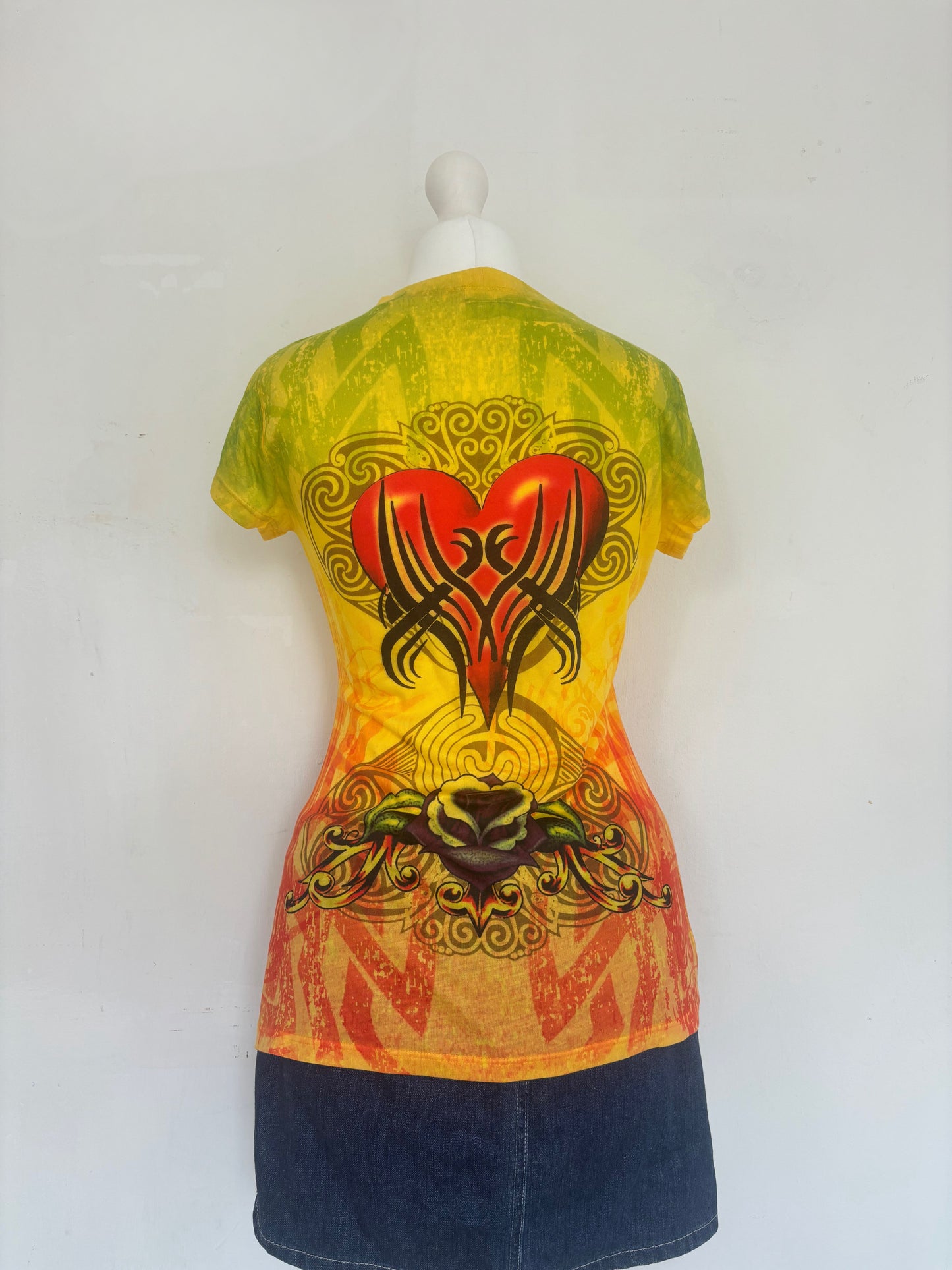 Yellow Love Heart Baby Tee