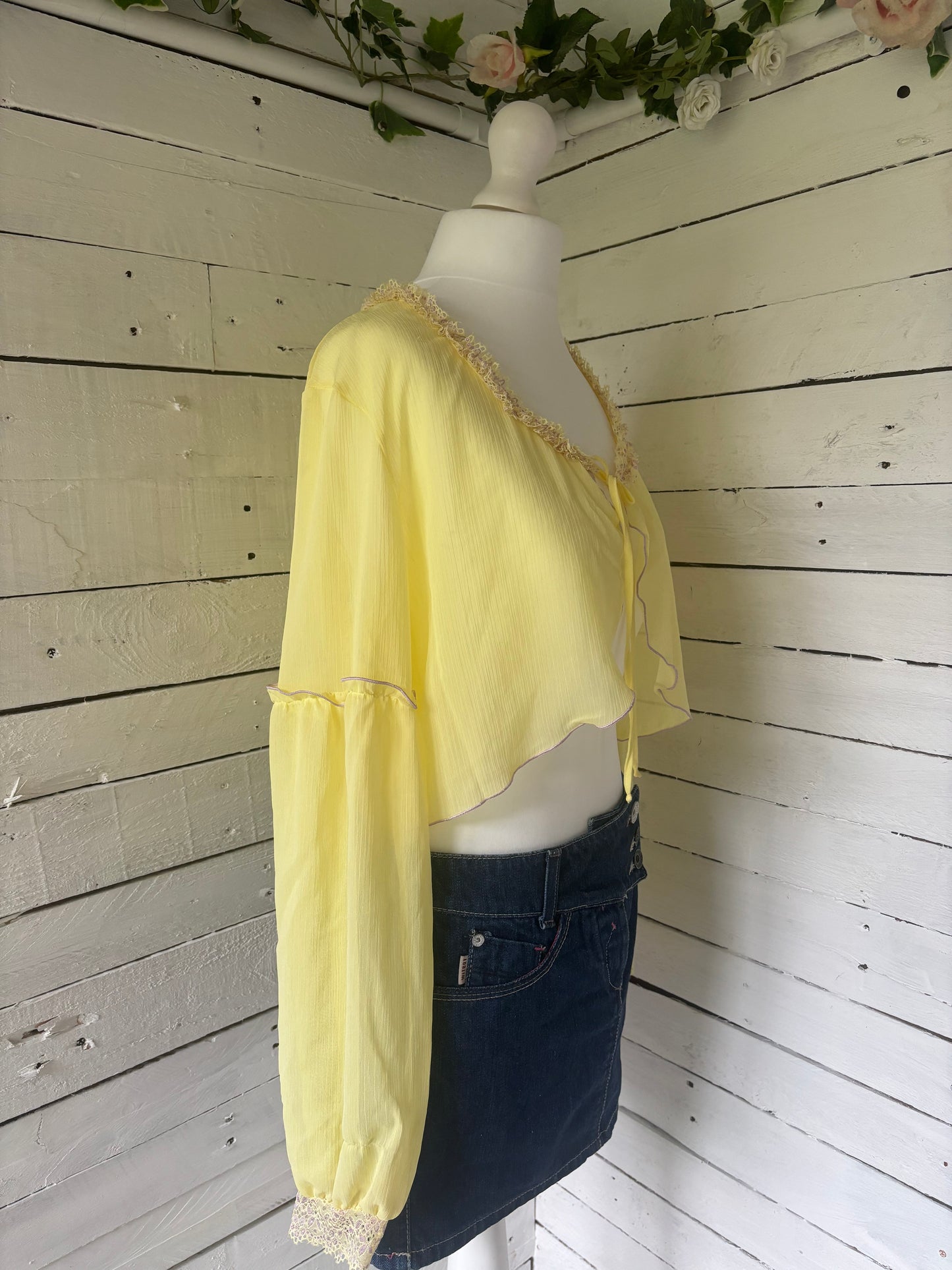 Yellow Tie Front Long Sleeve