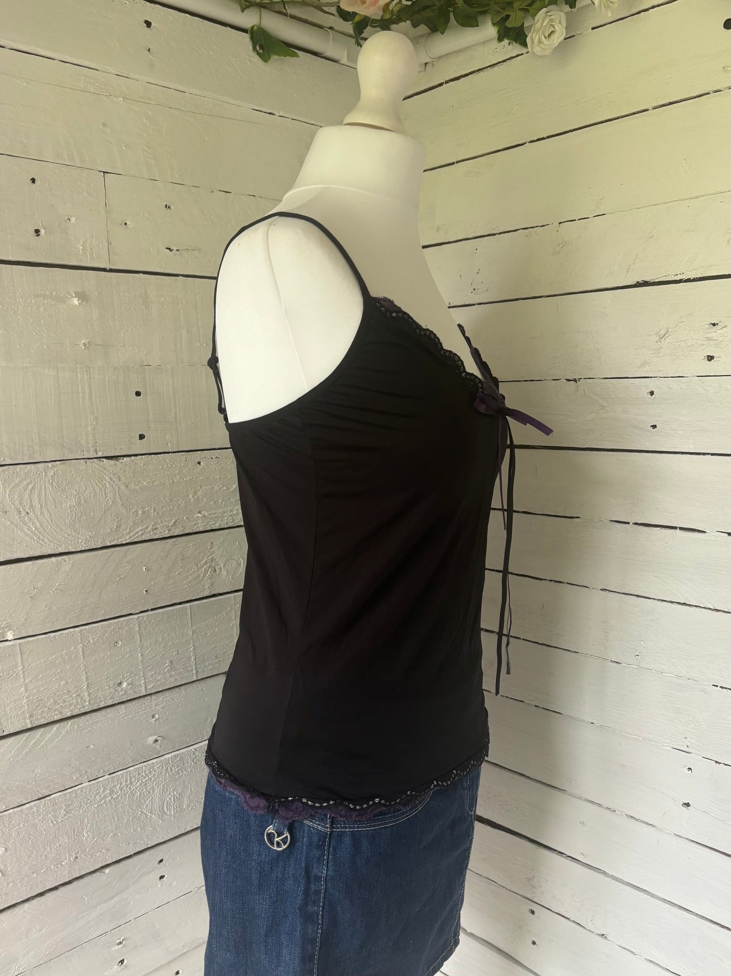 Black Lace Bow Cami