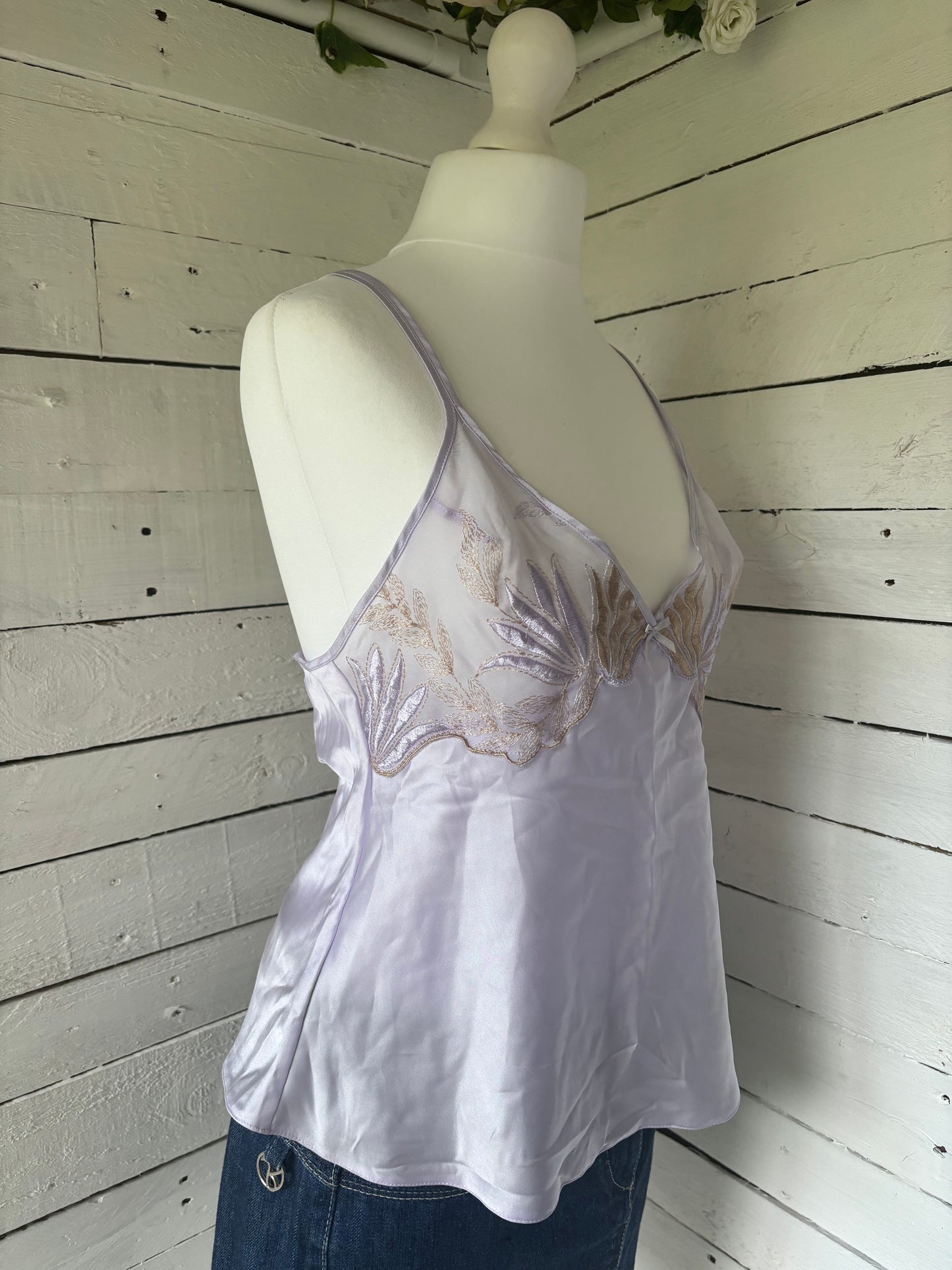 Purple satin cami