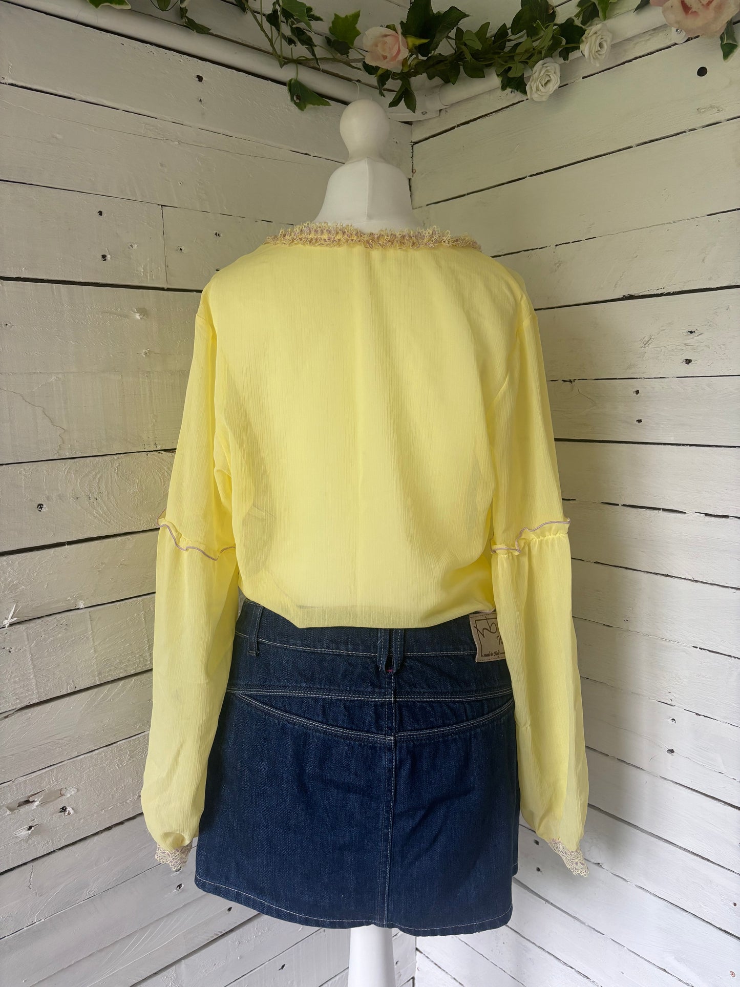 Yellow Tie Front Long Sleeve