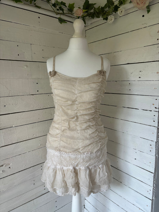 Beige Frill Dress