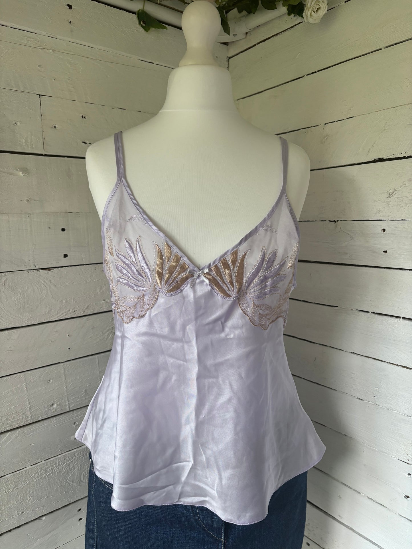 Purple satin cami