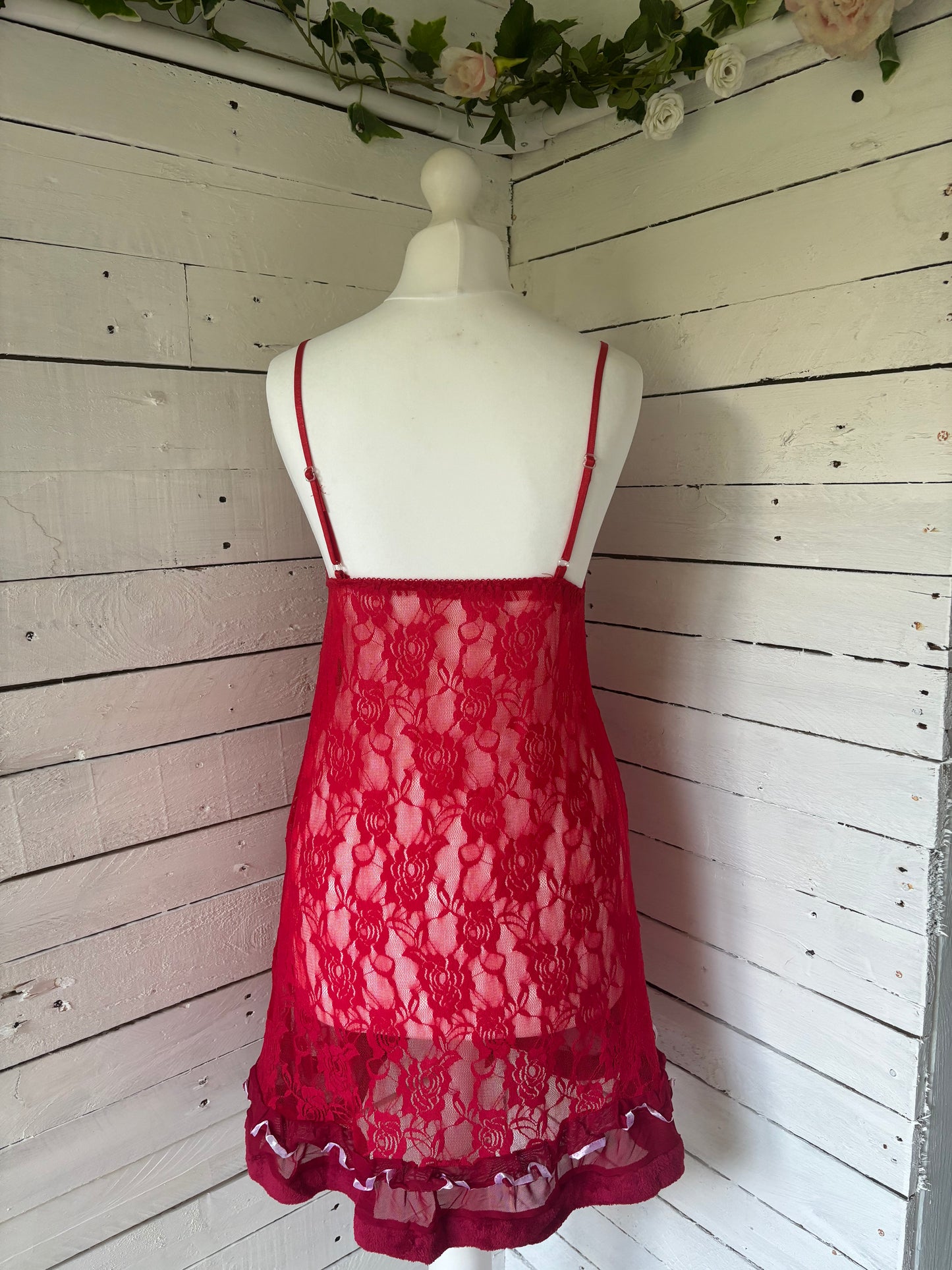 Red Lace Bow Dress