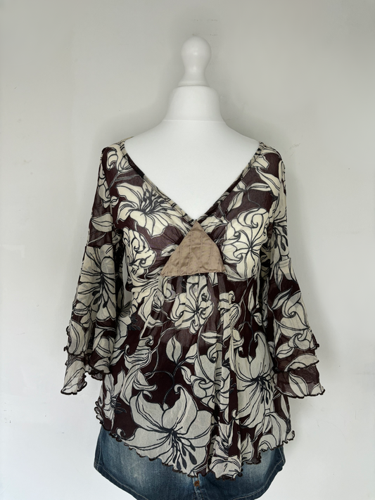 Brown Floral Long Sleeve