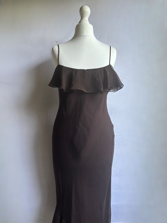 Brown Frill Dress