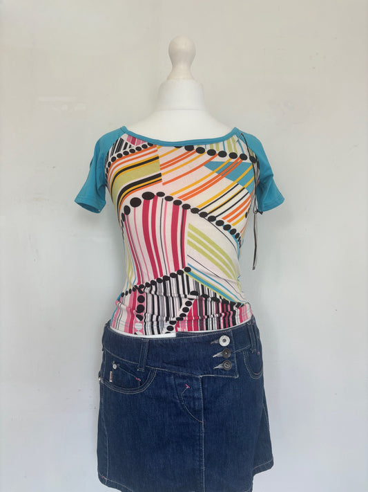 Colourful Blue Baby Tee
