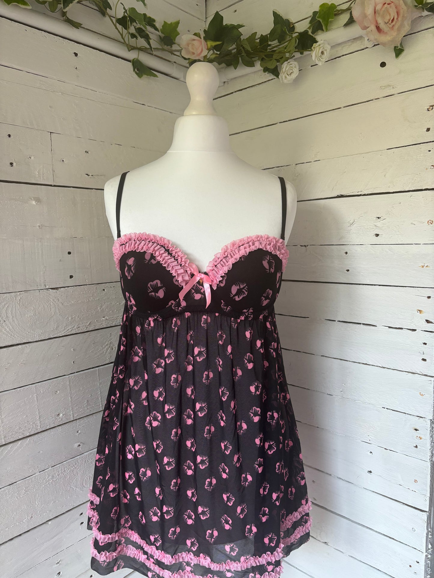 Black & Pink Frilly Dress