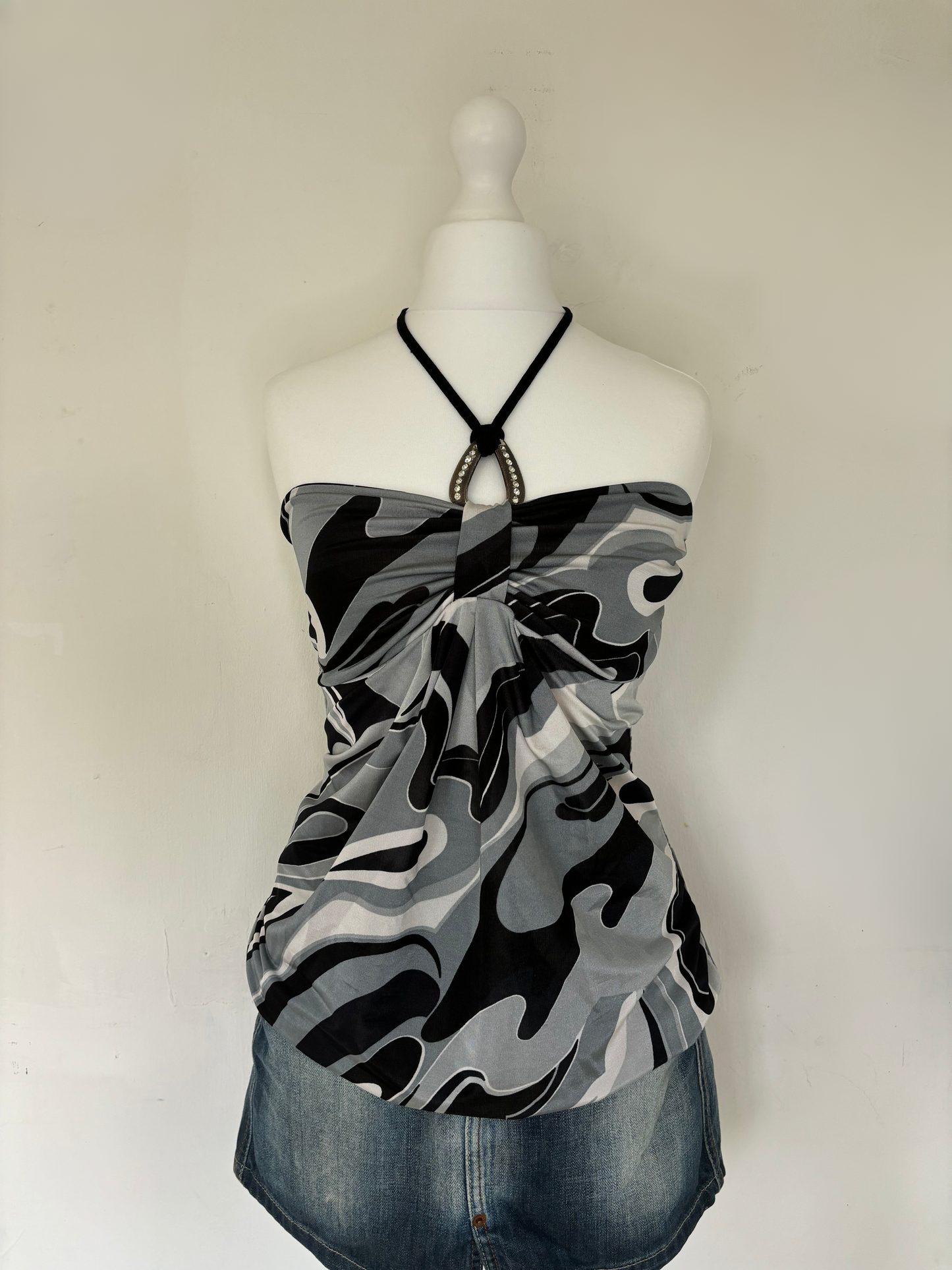 Grey & Black Halter Neck