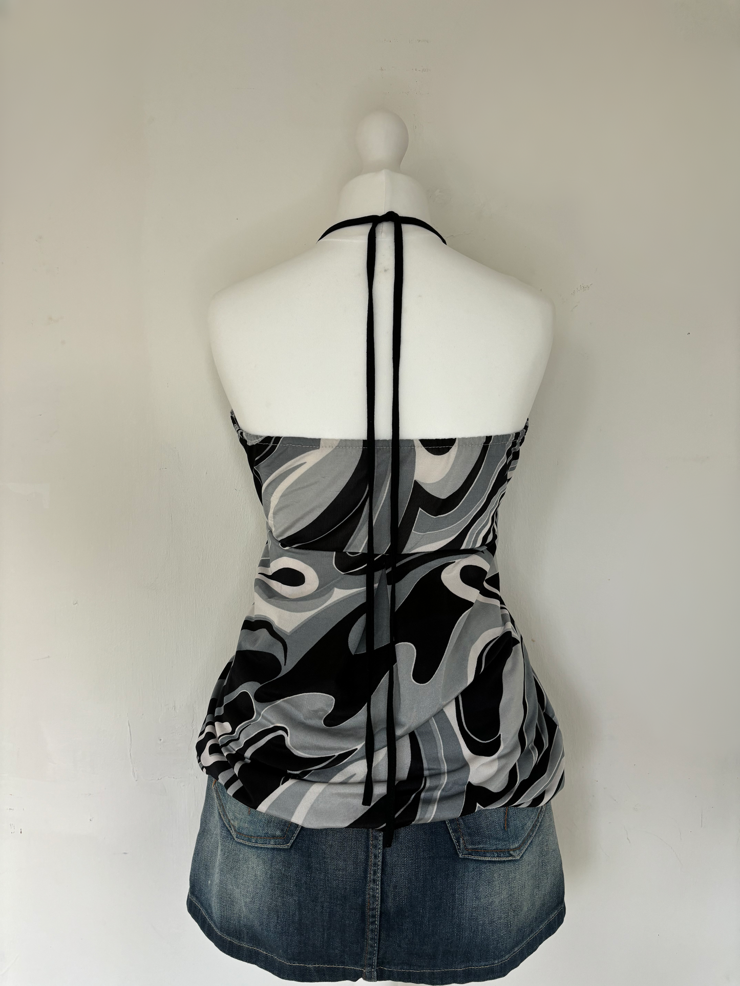 Grey & Black Halter Neck