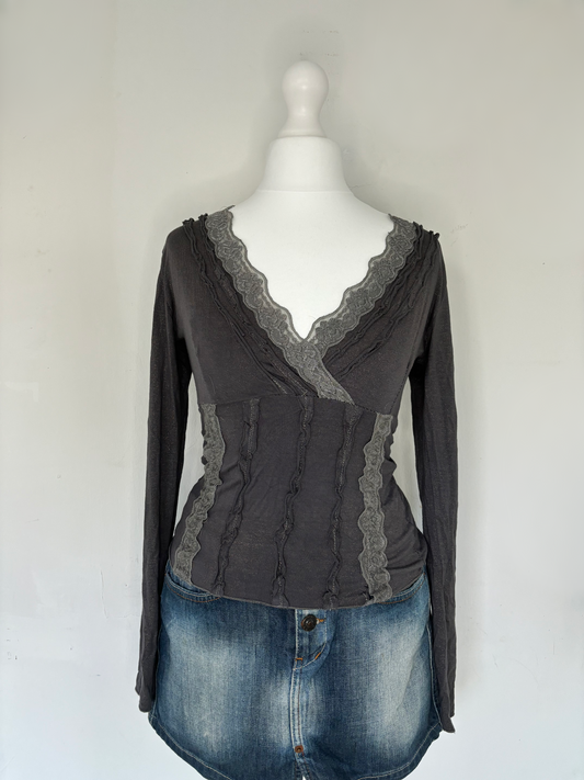 Grey Lace Long Sleeve