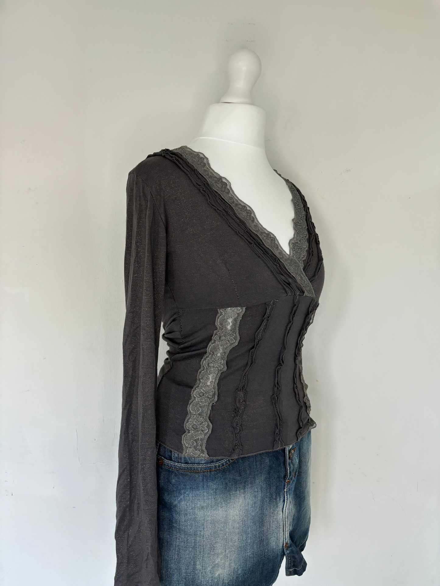 Grey Lace Long Sleeve