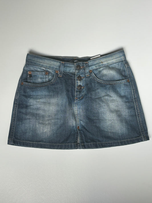 Mid Wash Denim Mini Skirt