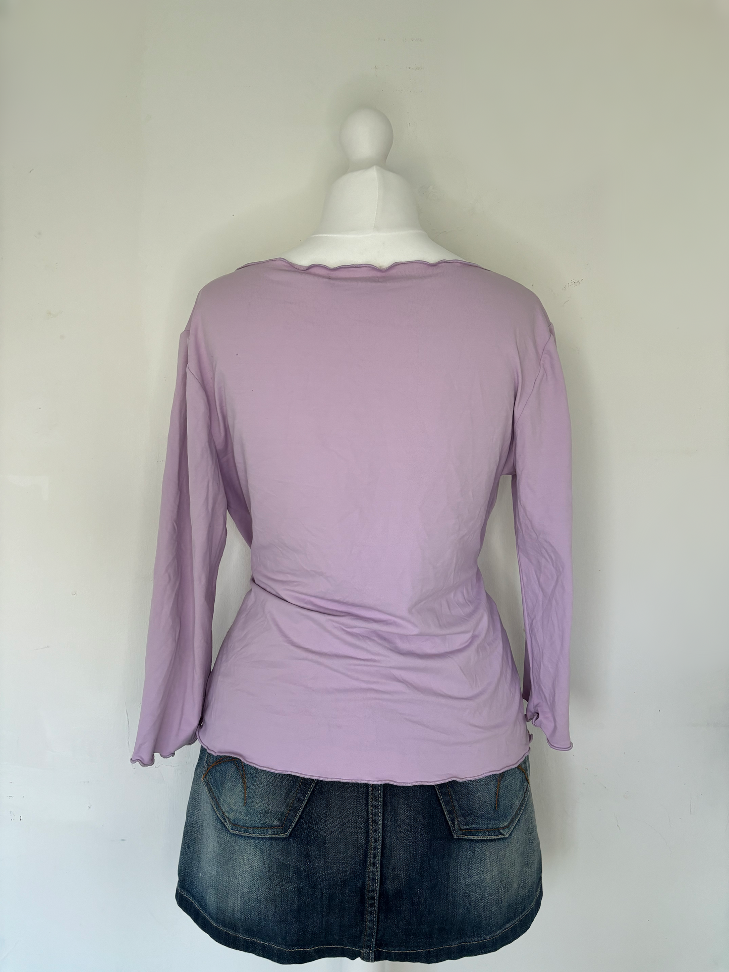 Purple Tie Front Long Sleeve