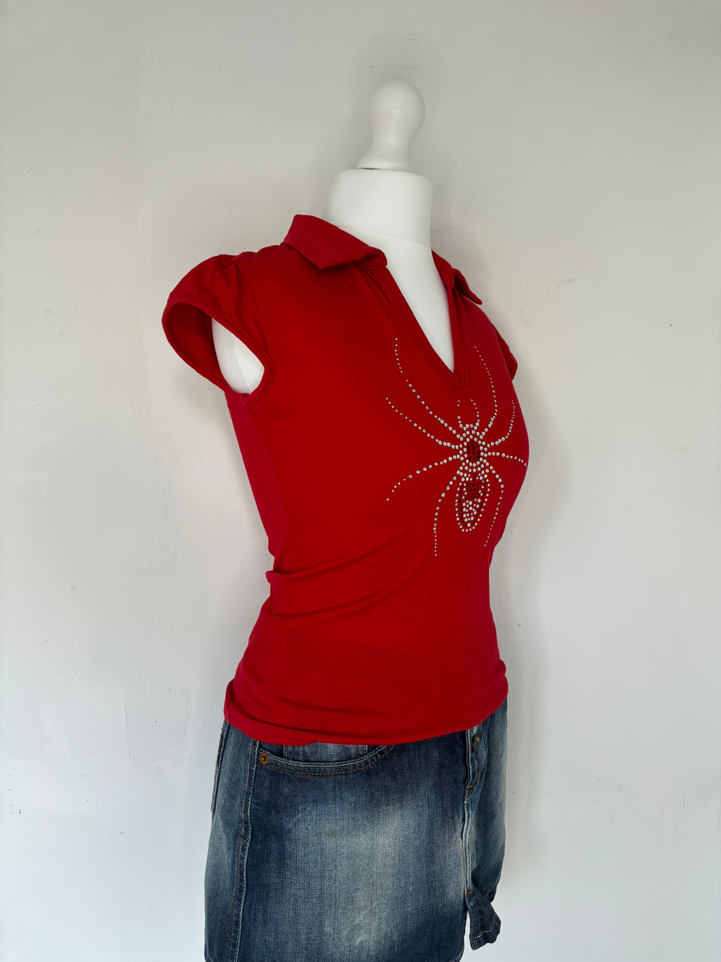 Red Diamanté Baby Tee